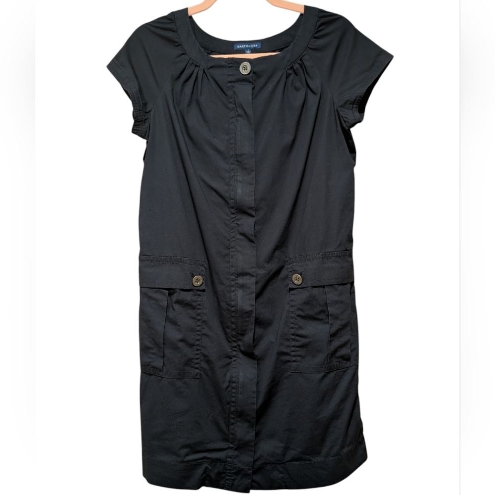 Martin+Osa Active Dress Black Front Pockets Zip Up Size 4